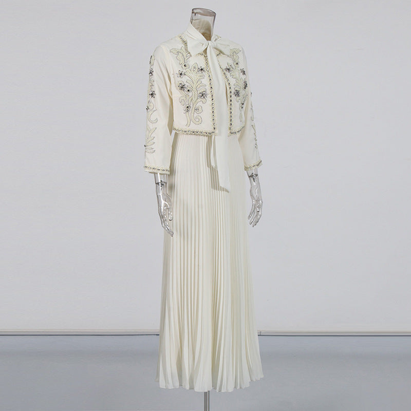 Women's Retro Court Diamond Two-piece Embroidered Slim Suits
