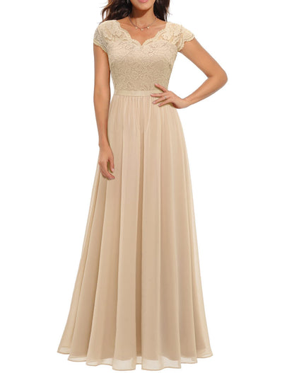 Classic Dress Lace Long Patchwork Noble Dresses