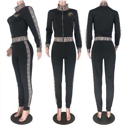 Women's Fashion Casual Zipper Trousers Long Sleeve Dresses