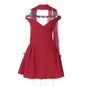 Women's Solid Color With Ribbon Dress Autumn Dresses
