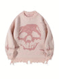 Skull Pattern Personality Street Ripped Pullover Sweaters