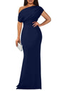 Sleeveless Cold-shoulder High Sense Skinny Long Dresses