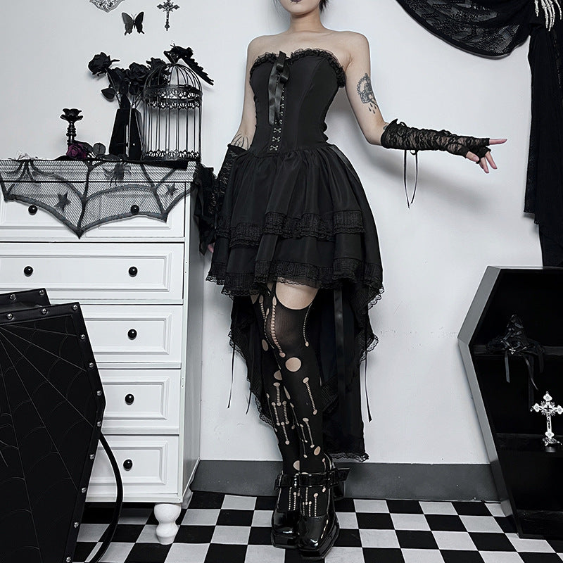 Women's Style Elegant Sexy Slim Gothic Waist Dresses