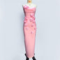 Multicolor Tube Flower Sexy Bandage Maxi Dresses