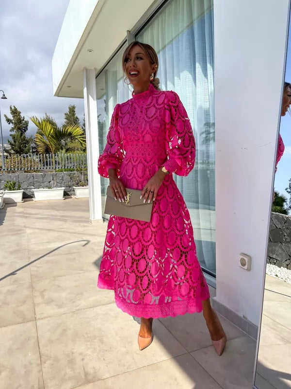 Women's Embroidered Large Swing Spring Fashion Puff Dresses