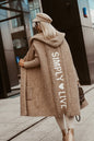 Long Lapel Hooded Letter Wool Loose Sweaters