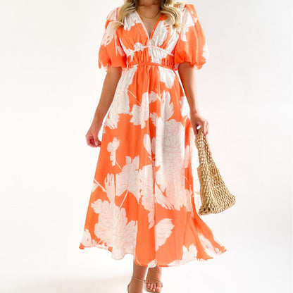 Women's Long Dress Summer Temperament Printed High-grade Dresses