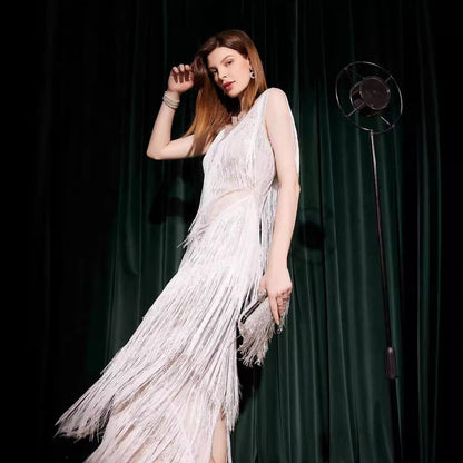 Women's Large Dress Marked Long Round Neck Sleeveless Dresses