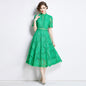 Women's Patchwork Round Neck Dress Summer Waist Slimming Dresses