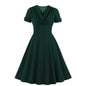 Women's Elegant Mature Waist Slimming Sleeve Retro Big Dresses