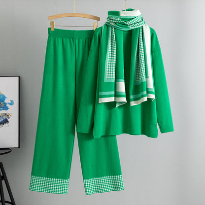 Women's European Goods Fashionable Graceful Shawl Turtleneck Loose Suits
