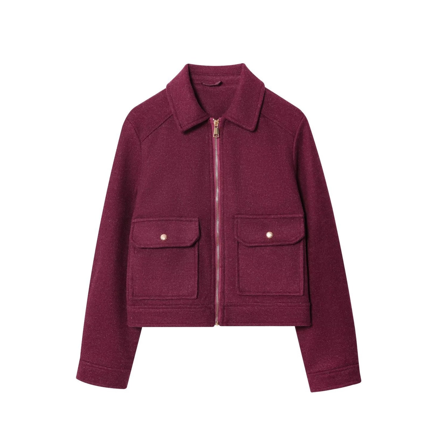 Women's Zipper Ornament Soft Retro Double Pocket Coats