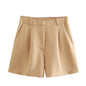 Women's Summer Fashion High Waist Pleated Casual Shorts