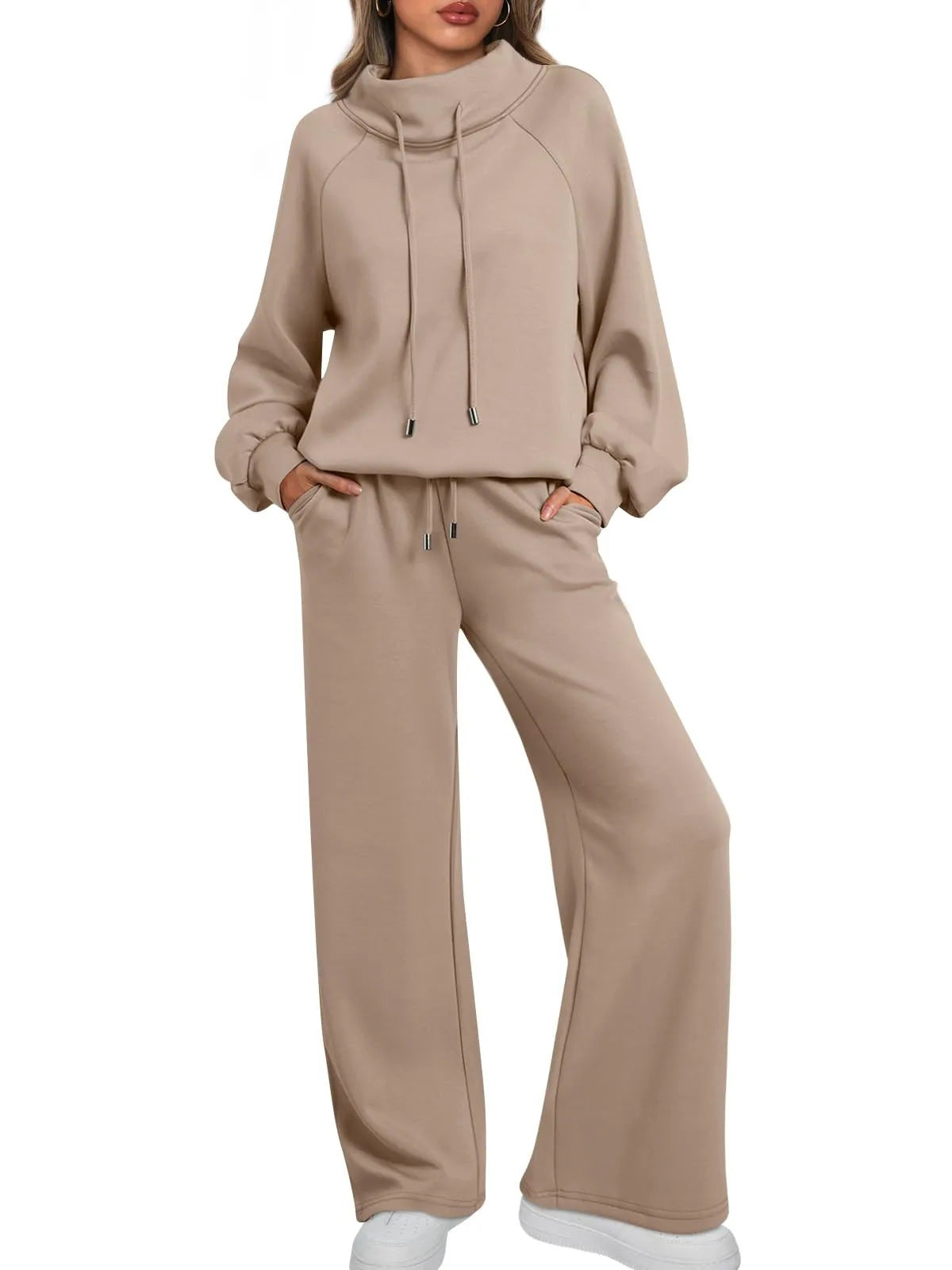 Women's Long Sleeve Wide Leg Fashion Waist Suits