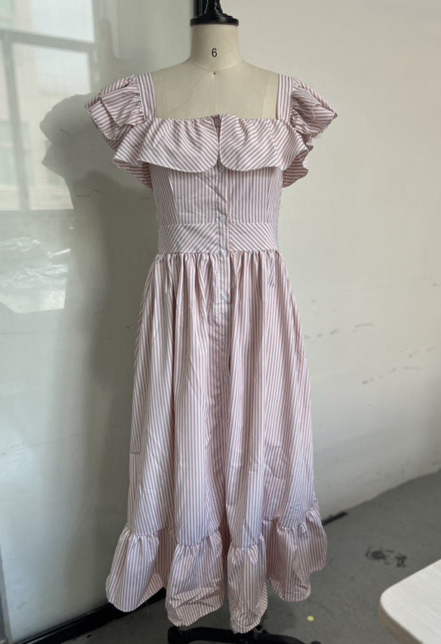 Sleeves Ruffled Dress Fresh Sweet Style Dresses