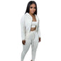 Women's Hooded Sports Casual Set Three-piece Suits