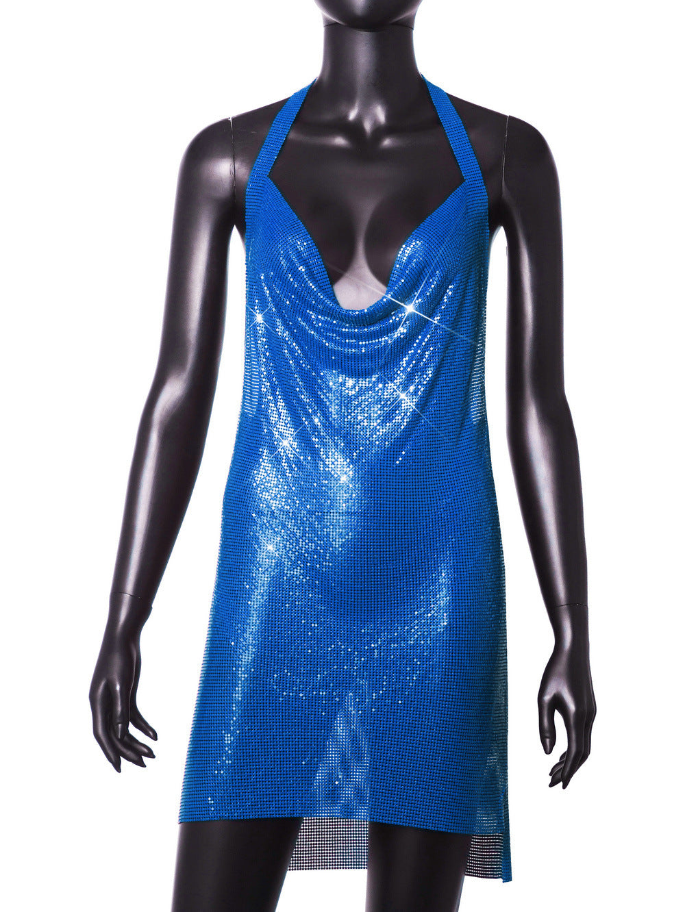 Nightclub Metal Sequins Sexy Suspenders Dress Dresses
