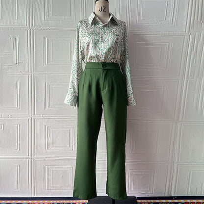 Women's Summer Printed Slim Two-piece Set Fashion Suits