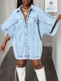 Women's Elegant Street Hipster Tippet Denim Dresses