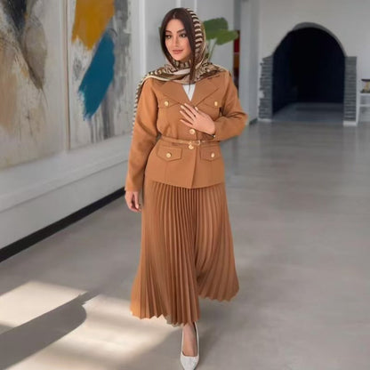 Women's Fashion Charming Elegant Long Pleated Suits