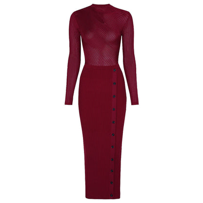 High Quality Autumn Long Sleeve Elastic Dresses