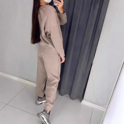 Women's Solid Color Rhinestone Long Sleeve Round Suits