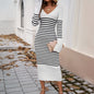 Women's Slim Fit Sexy Deep V Contrast Sweaters