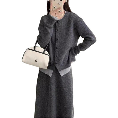 Women's Fashion Fake Two Pieces Contrast Color Suits