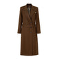 Quality Fabric Long Single-breasted Lace Up Trench Coats