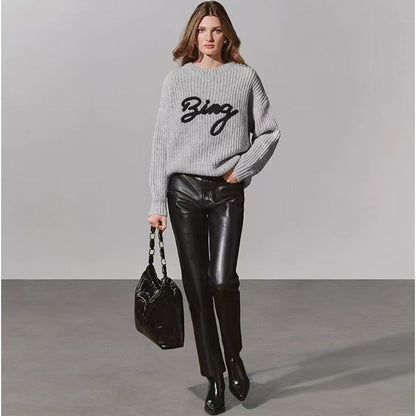 Women's Winter North American Niche Classic Letter Sweaters