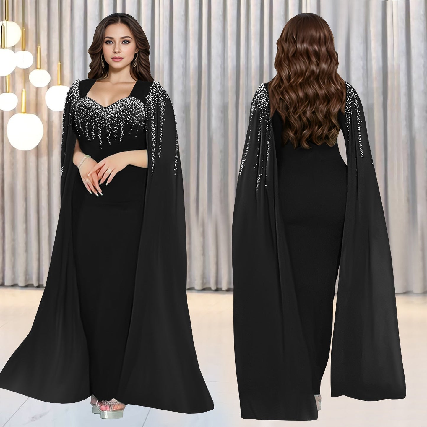 Women's Fashion Wear Elegant Graceful Rhinestone Dress Dresses