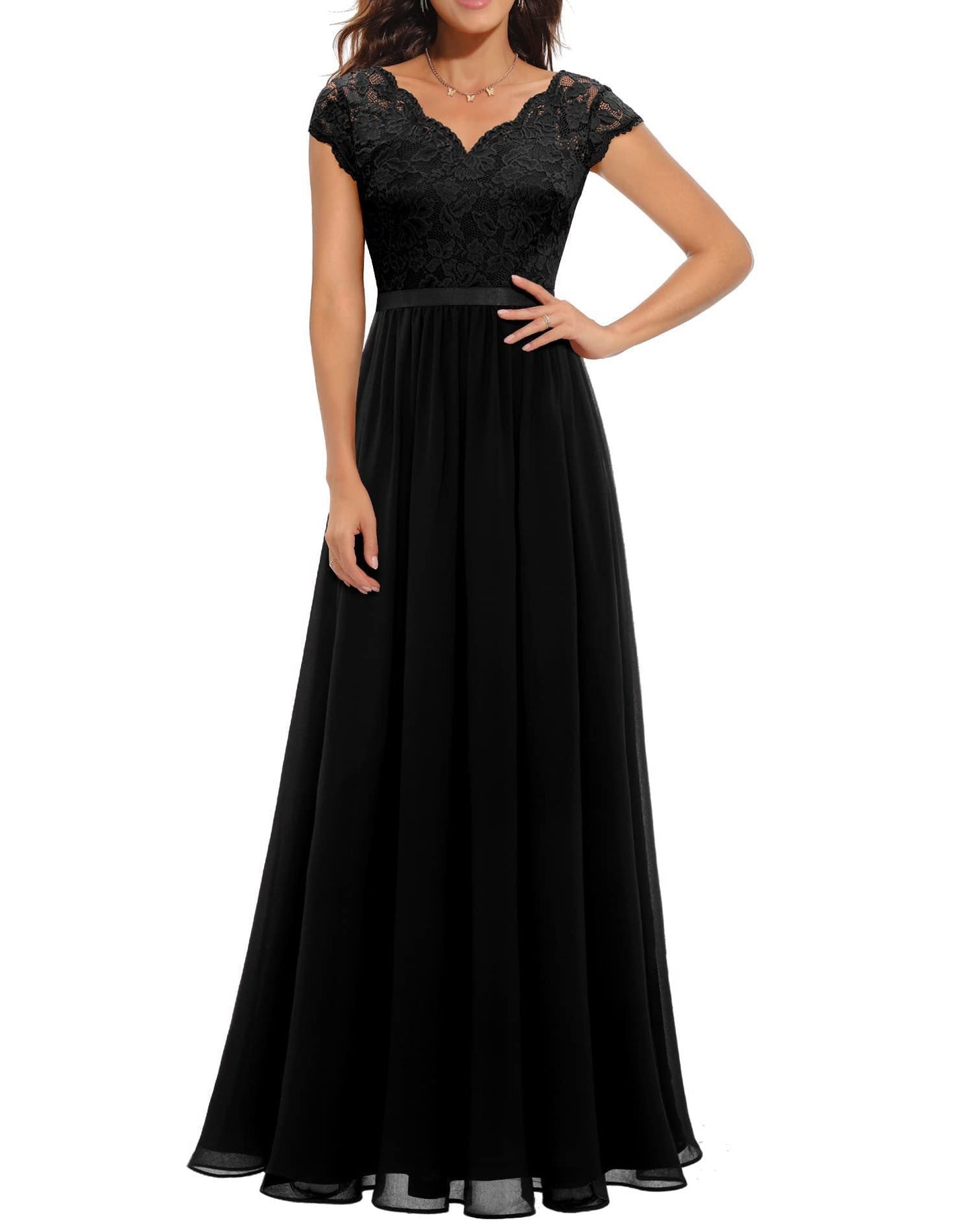 Classic Dress Lace Long Patchwork Noble Dresses