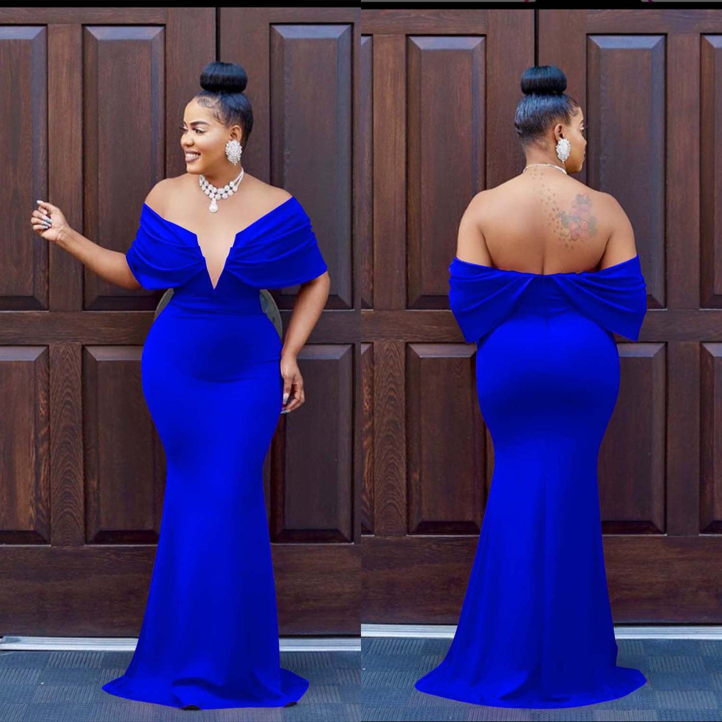 Women's Fashion Wear Solid Color Deep Backless Dresses