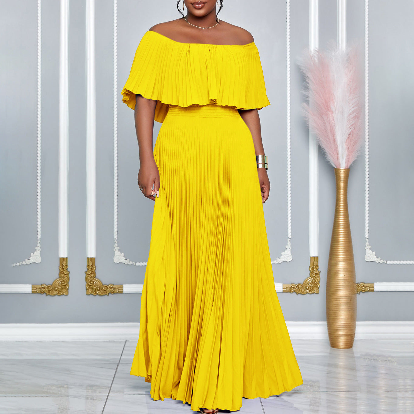 Women's Classy Sexy Pleated Maxi Dress Dresses