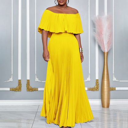 Women's Classy Sexy Pleated Maxi Dress Dresses