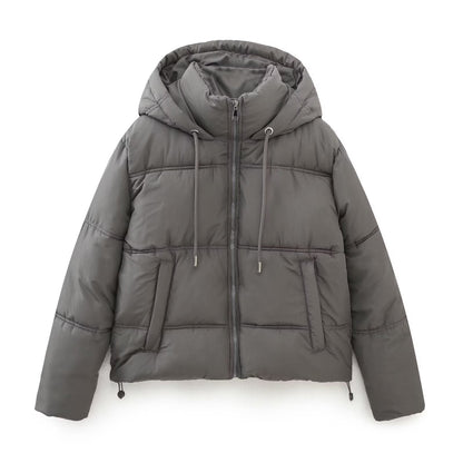Women's Color Simple Hooded Comfort Casual Loose Thick Coats