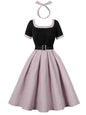 Retro Party Court Polka Dot Stitching Dresses