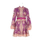 Design High Version Single-breasted Stand-up Collar Puff Sleeve Dresses