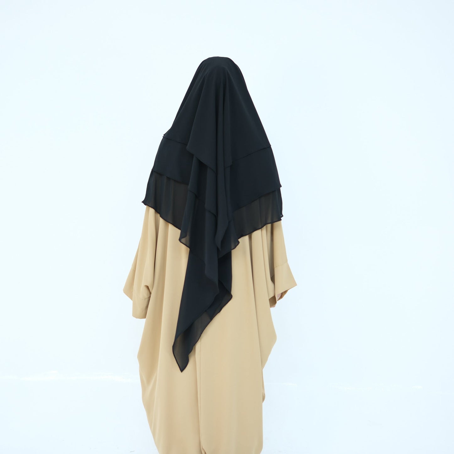 Ruffled Big Swing Headscarf Solid Color Dresses
