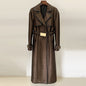 Fashion Belt Jacquard Maze Pattern Extended Coats