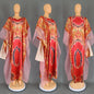 Women's Ethnic Style Retro Long Gown Mesh Dresses