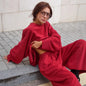 Women's Style Loose Ankle Banded Solid Color Suits
