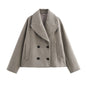 Autumn Double Breasted Button Decoration Overcoat Coats