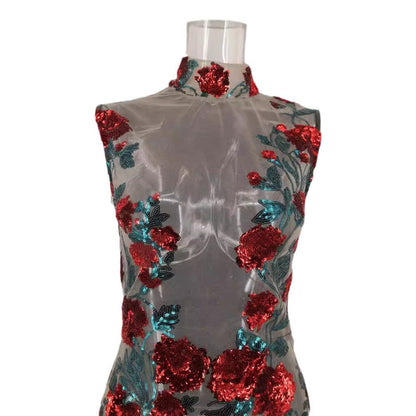 Women's Sexy Mesh Sequins Dress Nightclub Dresses