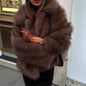 Women's Street Style Faux Fur Lapels Fox Coats