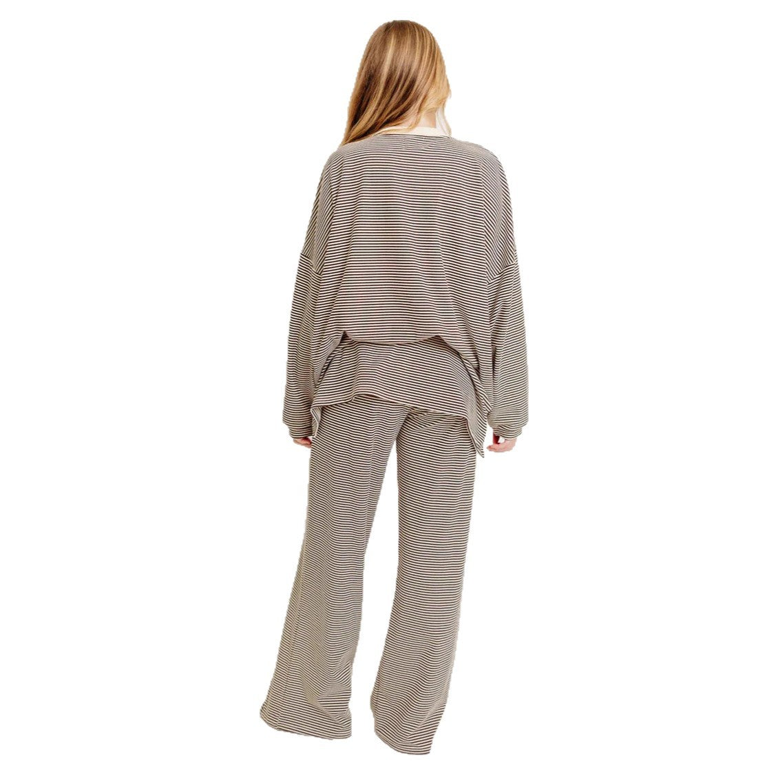Women's Autumn Fashion Striped Casual Pajamas Set Suits