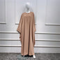 Large Swing Solid Color Batwing Sleeve Dresses
