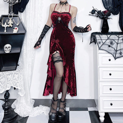 Women's Autumn Sexy Dress Christmas Elegant Dark Dresses