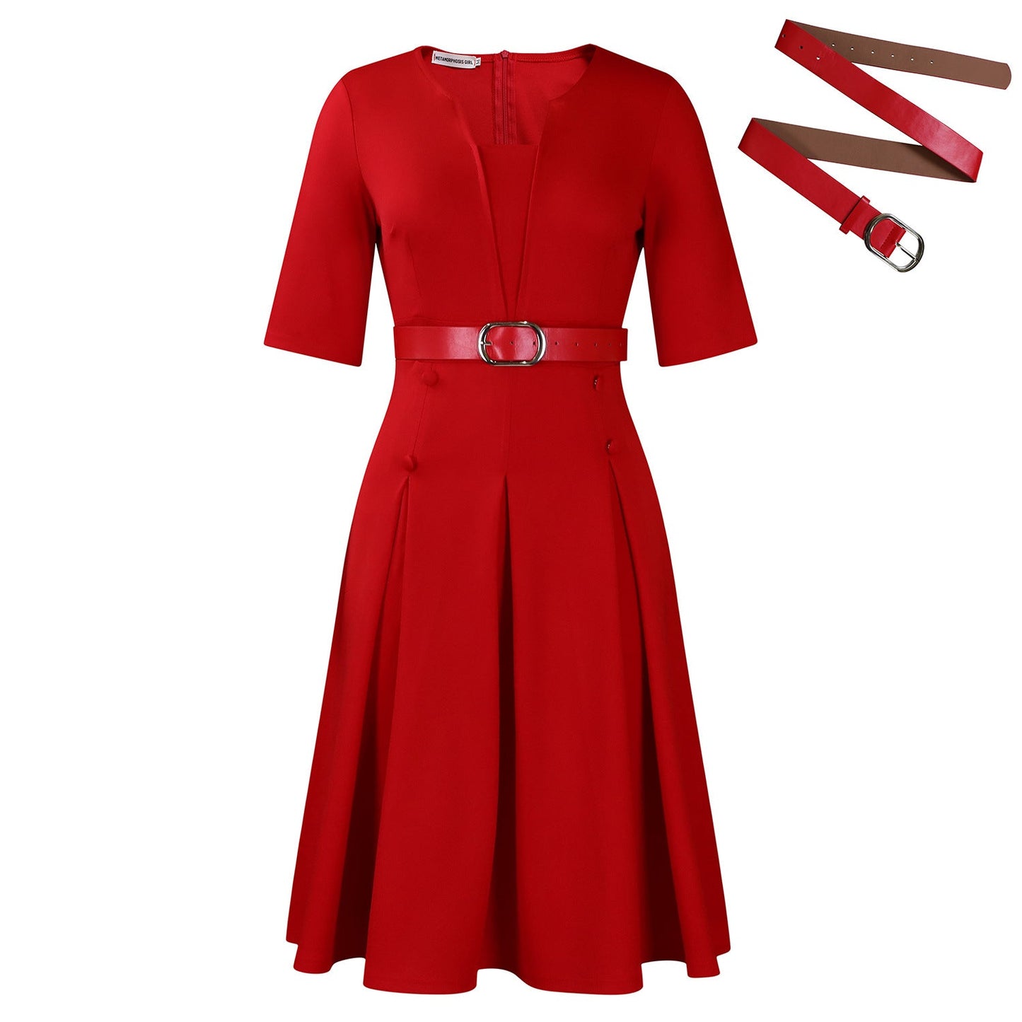 Women's Elegant Graceful Solid Color Half Sleeve Dresses