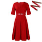 Women's Elegant Graceful Solid Color Half Sleeve Dresses